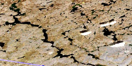 Lac Nallusarqituq Satellite Map 035H03 at 1:50,000 scale - National Topographic System of Canada (NTS) - Orthophoto