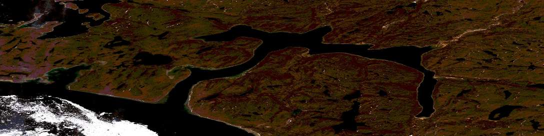 Eqe Bay Satellite Map 037C09 at 1:50,000 scale - National Topographic System of Canada (NTS) - Orthophoto