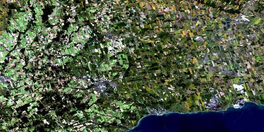 Simcoe Satellite Map 040I16 at 1:50,000 scale - National Topographic System of Canada (NTS) - Orthophoto