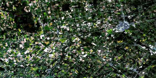 Orangeville Satellite Map 040P16 at 1:50,000 scale - National Topographic System of Canada (NTS) - Orthophoto