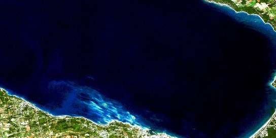 Nottawasaga Bay Satellite Map 041A09 at 1:50,000 scale - National Topographic System of Canada (NTS) - Orthophoto
