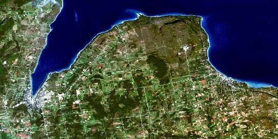 Owen Sound Satellite Map 041A10 at 1:50,000 scale - National Topographic System of Canada (NTS) - Orthophoto