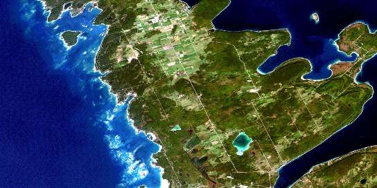 Cape Croker Satellite Map 041A14 at 1:50,000 scale - National Topographic System of Canada (NTS) - Orthophoto