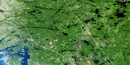 Pointe Au Baril Station Satellite Map 041H09 at 1:50,000 scale - National Topographic System of Canada (NTS) - Orthophoto