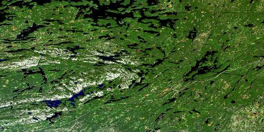Lake Panache Satellite Map 041I03 at 1:50,000 scale - National Topographic System of Canada (NTS) - Orthophoto