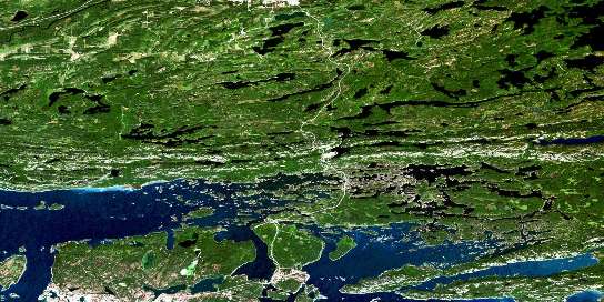 Whitefish Falls Satellite Map 041I04 at 1:50,000 scale - National Topographic System of Canada (NTS) - Orthophoto