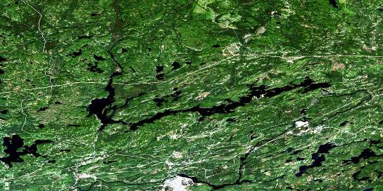 Espanola Satellite Map 041I05 at 1:50,000 scale - National Topographic System of Canada (NTS) - Orthophoto
