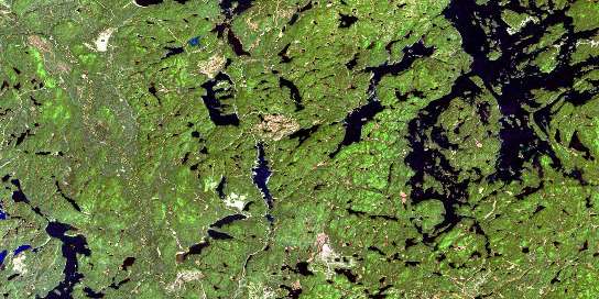 Lake Temagami Satellite Map 041I16 at 1:50,000 scale - National Topographic System of Canada (NTS) - Orthophoto