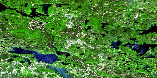 Iron Bridge Satellite Map 041J06 at 1:50,000 scale - National Topographic System of Canada (NTS) - Orthophoto