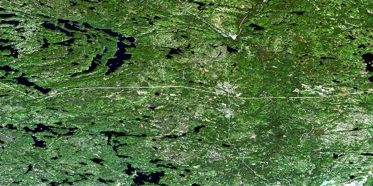 Whiskey Lake Satellite Map 041J08 at 1:50,000 scale - National Topographic System of Canada (NTS) - Orthophoto