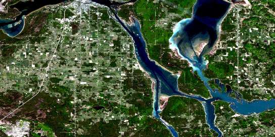 Lake George Satellite Map 041K08 at 1:50,000 scale - National Topographic System of Canada (NTS) - Orthophoto