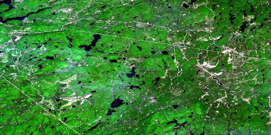 Kinniwabi Lake Satellite Map 041N16 at 1:50,000 scale - National Topographic System of Canada (NTS) - Orthophoto
