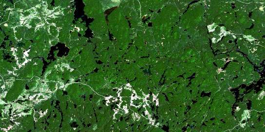 Wakami Lake Satellite Map 041O07 at 1:50,000 scale - National Topographic System of Canada (NTS) - Orthophoto