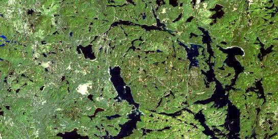 Obabika Lake Satellite Map 041P01 at 1:50,000 scale - National Topographic System of Canada (NTS) - Orthophoto