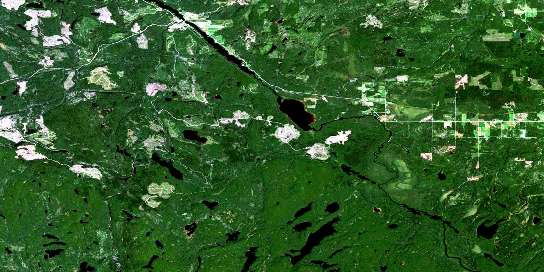 Elk Lake Satellite Map 041P09 at 1:50,000 scale - National Topographic System of Canada (NTS) - Orthophoto