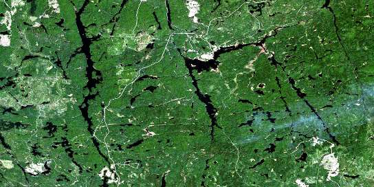 Gogama Satellite Map 041P12 at 1:50,000 scale - National Topographic System of Canada (NTS) - Orthophoto