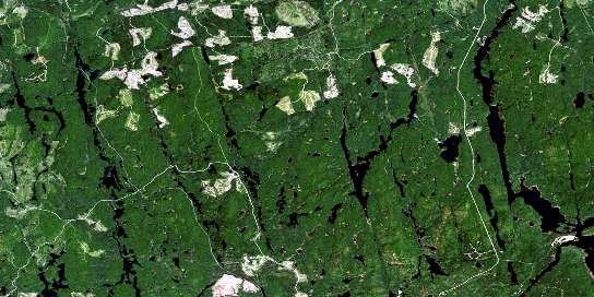 Mattagami Lake Satellite Map 041P13 at 1:50,000 scale - National Topographic System of Canada (NTS) - Orthophoto