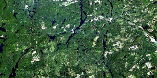 Matachewan Satellite Map 041P15 at 1:50,000 scale - National Topographic System of Canada (NTS) - Orthophoto