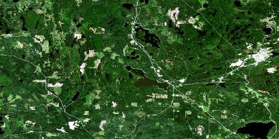 Kirkland Lake Satellite Map 042A01 at 1:50,000 scale - National Topographic System of Canada (NTS) - Orthophoto