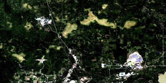 Pamour Satellite Map 042A11 at 1:50,000 scale - National Topographic System of Canada (NTS) - Orthophoto