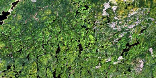 Makonie Lake Satellite Map 042B06 at 1:50,000 scale - National Topographic System of Canada (NTS) - Orthophoto