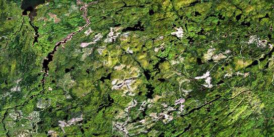Missonga Satellite Map 042B07 at 1:50,000 scale - National Topographic System of Canada (NTS) - Orthophoto