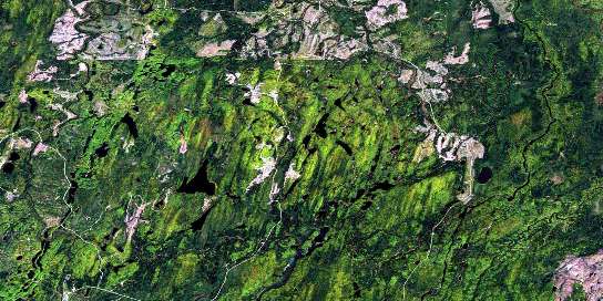 Oswald Lake Satellite Map 042B08 at 1:50,000 scale - National Topographic System of Canada (NTS) - Orthophoto
