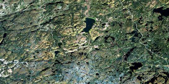 Pokei Lake Satellite Map 042C06 at 1:50,000 scale - National Topographic System of Canada (NTS) - Orthophoto