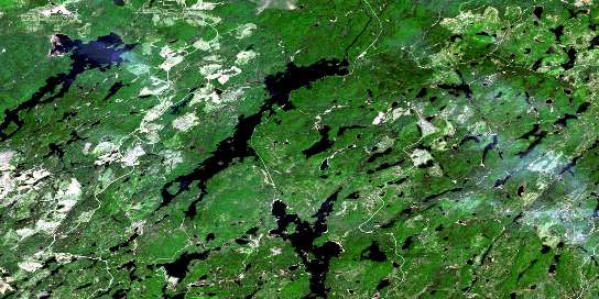 Oba Lake Satellite Map 042C09 at 1:50,000 scale - National Topographic System of Canada (NTS) - Orthophoto