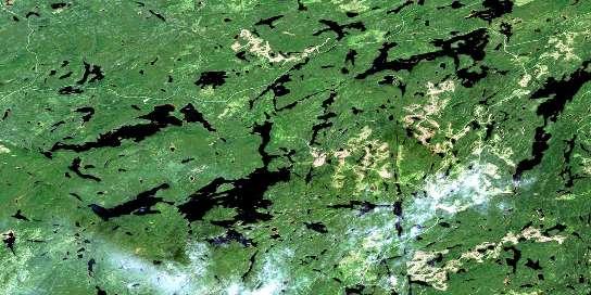 Barbara Lake Satellite Map 042E05 at 1:50,000 scale - National Topographic System of Canada (NTS) - Orthophoto