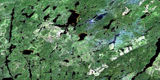 Wintering Lake Satellite Map 042E06 at 1:50,000 scale - National Topographic System of Canada (NTS) - Orthophoto