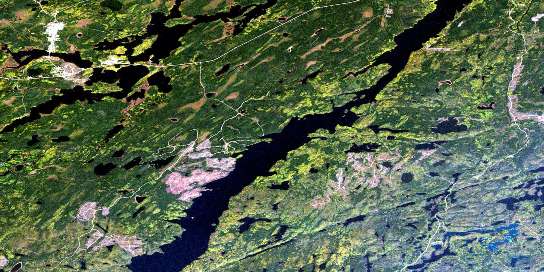 Geraldton Satellite Map 042E10 at 1:50,000 scale - National Topographic System of Canada (NTS) - Orthophoto