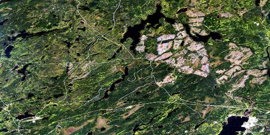 Longlac Satellite Map 042E15 at 1:50,000 scale - National Topographic System of Canada (NTS) - Orthophoto