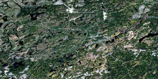 Hornepayne Satellite Map 042F02 at 1:50,000 scale - National Topographic System of Canada (NTS) - Orthophoto
