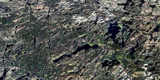 Obakamiga Lake Satellite Map 042F03 at 1:50,000 scale - National Topographic System of Canada (NTS) - Orthophoto