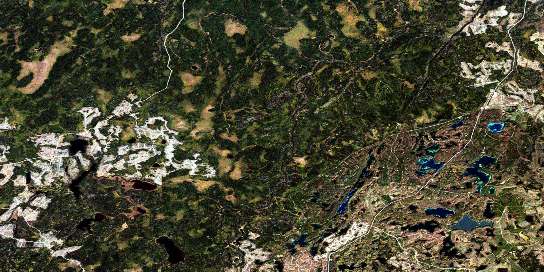 Air photo: Ahmabel Lake Satellite Image map 042F10 at 1:50,000 Scale