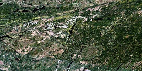Kassagimini Lake Satellite Map 042F12 at 1:50,000 scale - National Topographic System of Canada (NTS) - Orthophoto