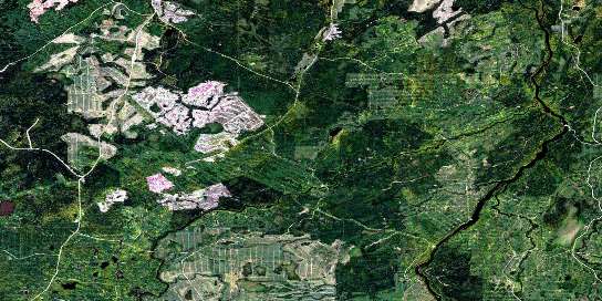 Wakusimi River Satellite Map 042G01 at 1:50,000 scale - National Topographic System of Canada (NTS) - Orthophoto