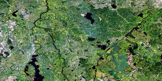 Opasatika Lake Satellite Map 042G03 at 1:50,000 scale - National Topographic System of Canada (NTS) - Orthophoto