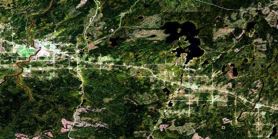 Kapuskasing Satellite Map 042G08 at 1:50,000 scale - National Topographic System of Canada (NTS) - Orthophoto