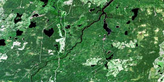 Pearce Lake Satellite Map 042G09 at 1:50,000 scale - National Topographic System of Canada (NTS) - Orthophoto