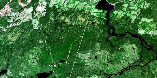 Bennet Lake Satellite Map 042G16 at 1:50,000 scale - National Topographic System of Canada (NTS) - Orthophoto