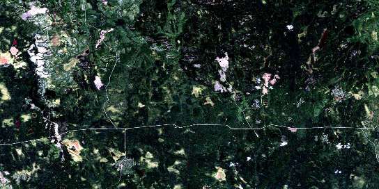 Mistango Lake Satellite Map 042H01 at 1:50,000 scale - National Topographic System of Canada (NTS) - Orthophoto