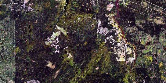 Bradburn Lake Satellite Map 042H04 at 1:50,000 scale - National Topographic System of Canada (NTS) - Orthophoto