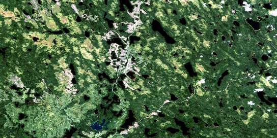 North Burntbush Lake Satellite Map 042H09 at 1:50,000 scale - National Topographic System of Canada (NTS) - Orthophoto