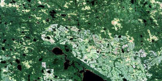 Montreuil Lake Satellite Map 042H10 at 1:50,000 scale - National Topographic System of Canada (NTS) - Orthophoto