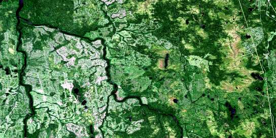 Abimatinu River Satellite Map 042H12 at 1:50,000 scale - National Topographic System of Canada (NTS) - Orthophoto