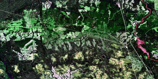 Fraserdale Satellite Map 042H13 at 1:50,000 scale - National Topographic System of Canada (NTS) - Orthophoto