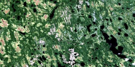 Lawagamau Lake Satellite Map 042H16 at 1:50,000 scale - National Topographic System of Canada (NTS) - Orthophoto