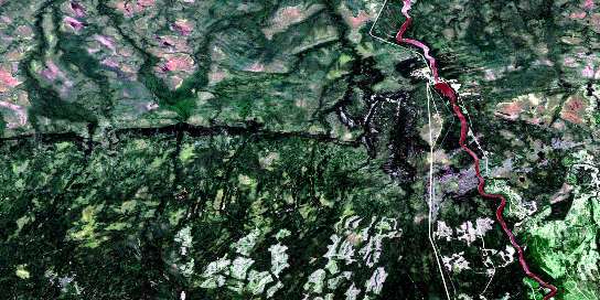 Coral Satellite Map 042I04 at 1:50,000 scale - National Topographic System of Canada (NTS) - Orthophoto